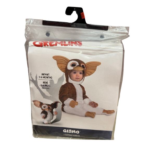 Gremlins Gizmo Baby Infant 3-6 Months Full Body Halloween Costume Jumpsuit Hood - Picture 2 of 3